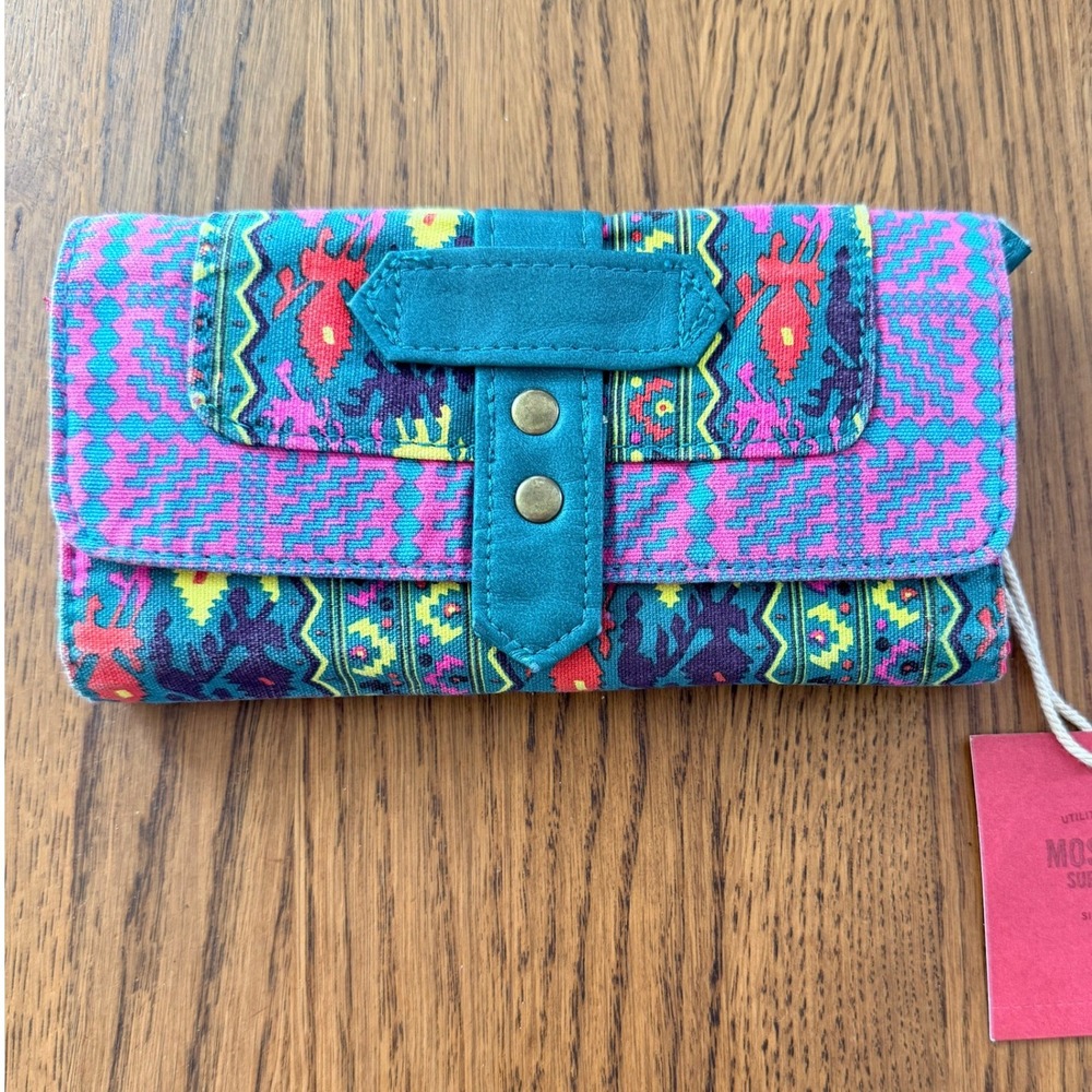 Target Mossimo Tribal Geometric Trifold Clutch Wallet Multi-Color 7.5x4 Womens